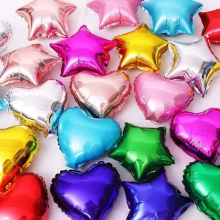 Globos metalizados (corazones y estrellas)