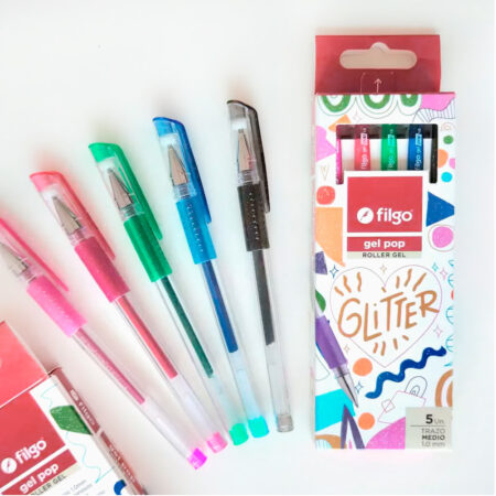 Roller Gel Pop con Glitter (caja de 5 unidades)