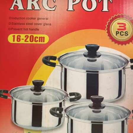 Set de 3 Ollas de Acero Inoxidable